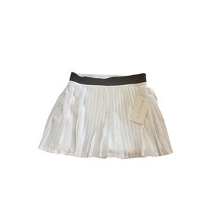 Athleta Power Serve Skort Small White Pleated Athletic Tennis Golf Skirt NWT